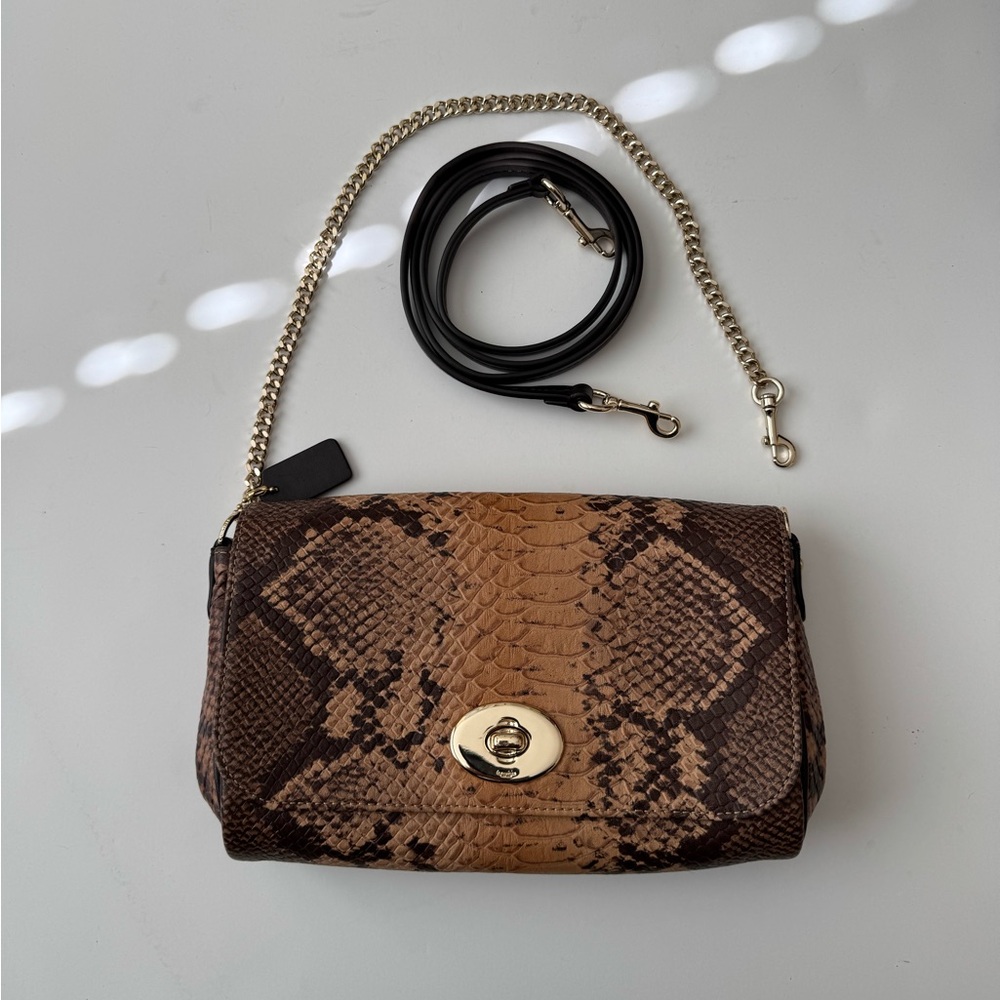 Coach Snake Mini Ruby Crossbody Handbag/Clutch with Chain